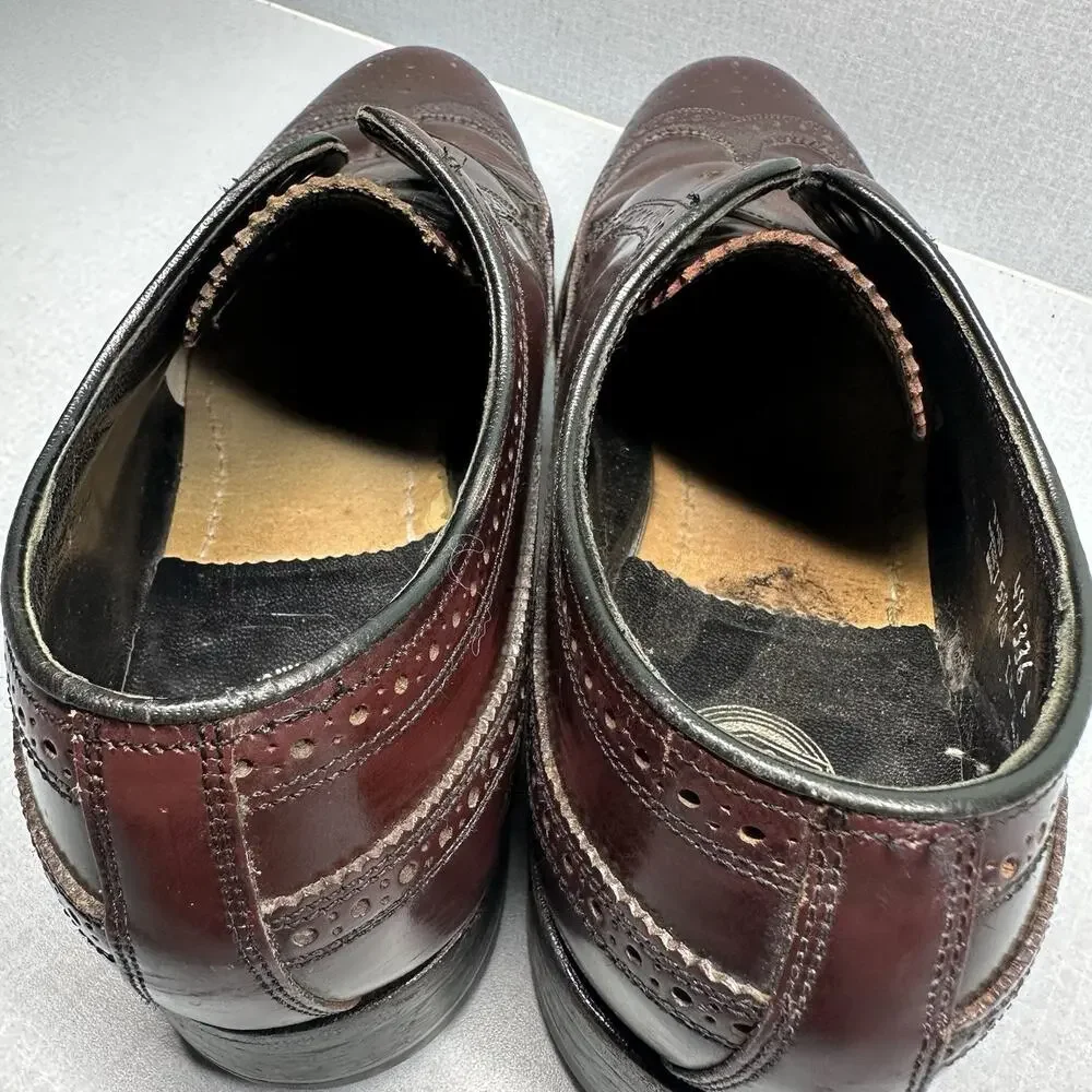 Men's Florsheim Imperial‎ Kenmoor Longwing Oxfords Dress Shoes SZ 7.5 D Burgundy